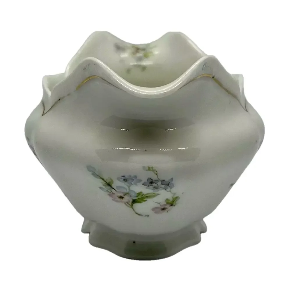 Antique PH Leonard Gravy Boat w/ Pink & Lavender Flowers Made In Vienna Austria